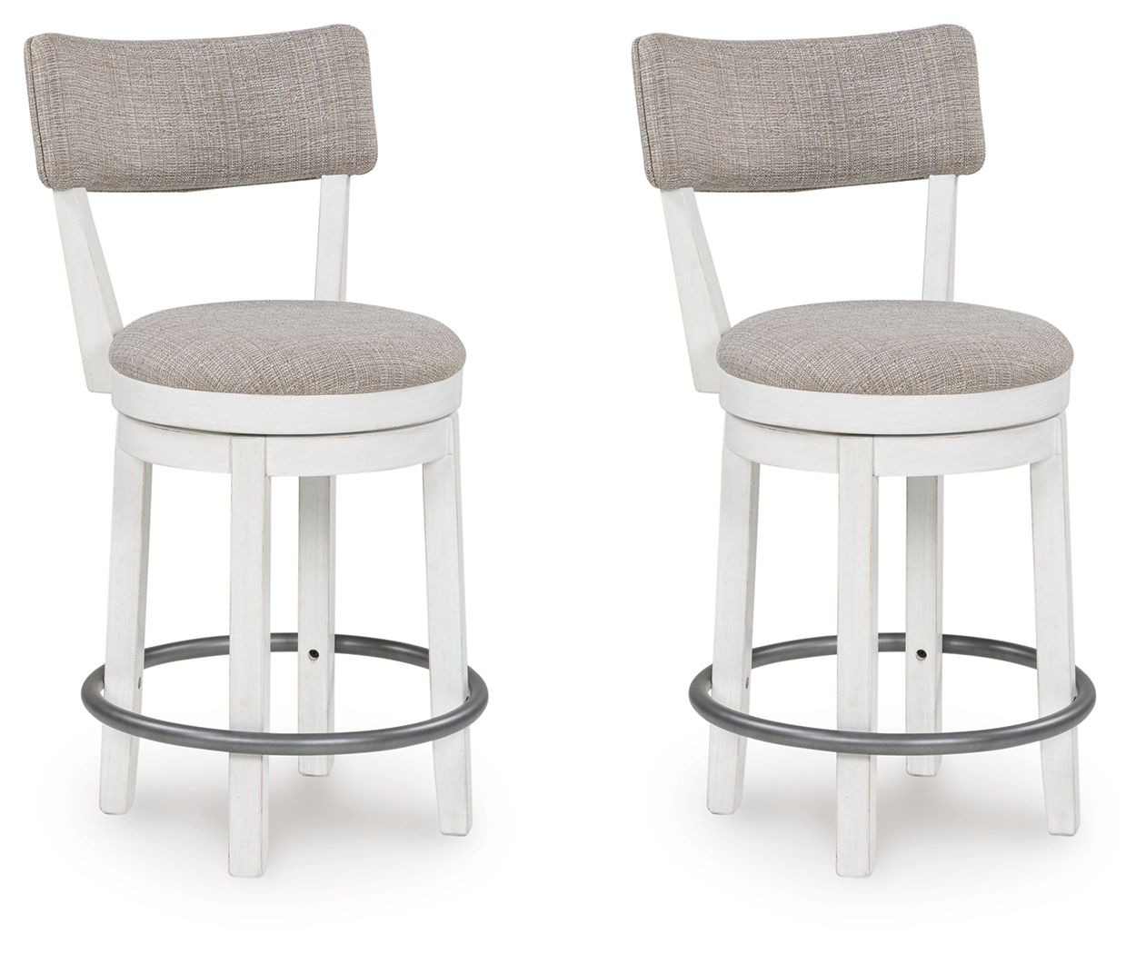 Robbinsdale - Antique White - Upholstered Swivel Barstool (Set of 2) - Urban Living Furniture (Los Angeles, CA)
