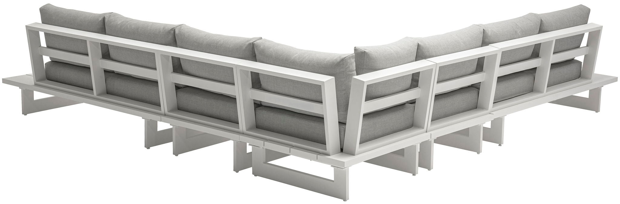 Maldives - 5 Piece Water Resistant Outdoor Patio Modular Sectional With White Base