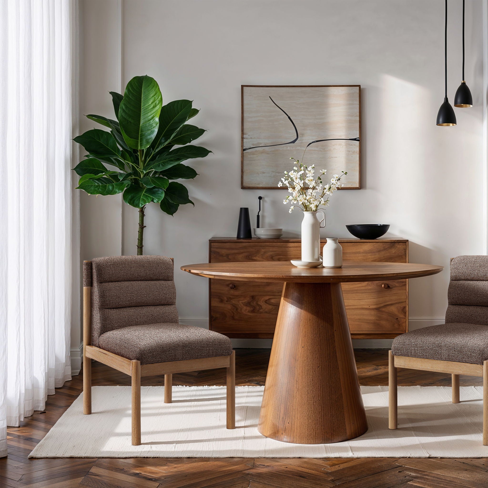 Eloura - Linen Textured Fabric Upholstered Dining Chair (Set of 2) - Urban Living Furniture (Los Angeles, CA)