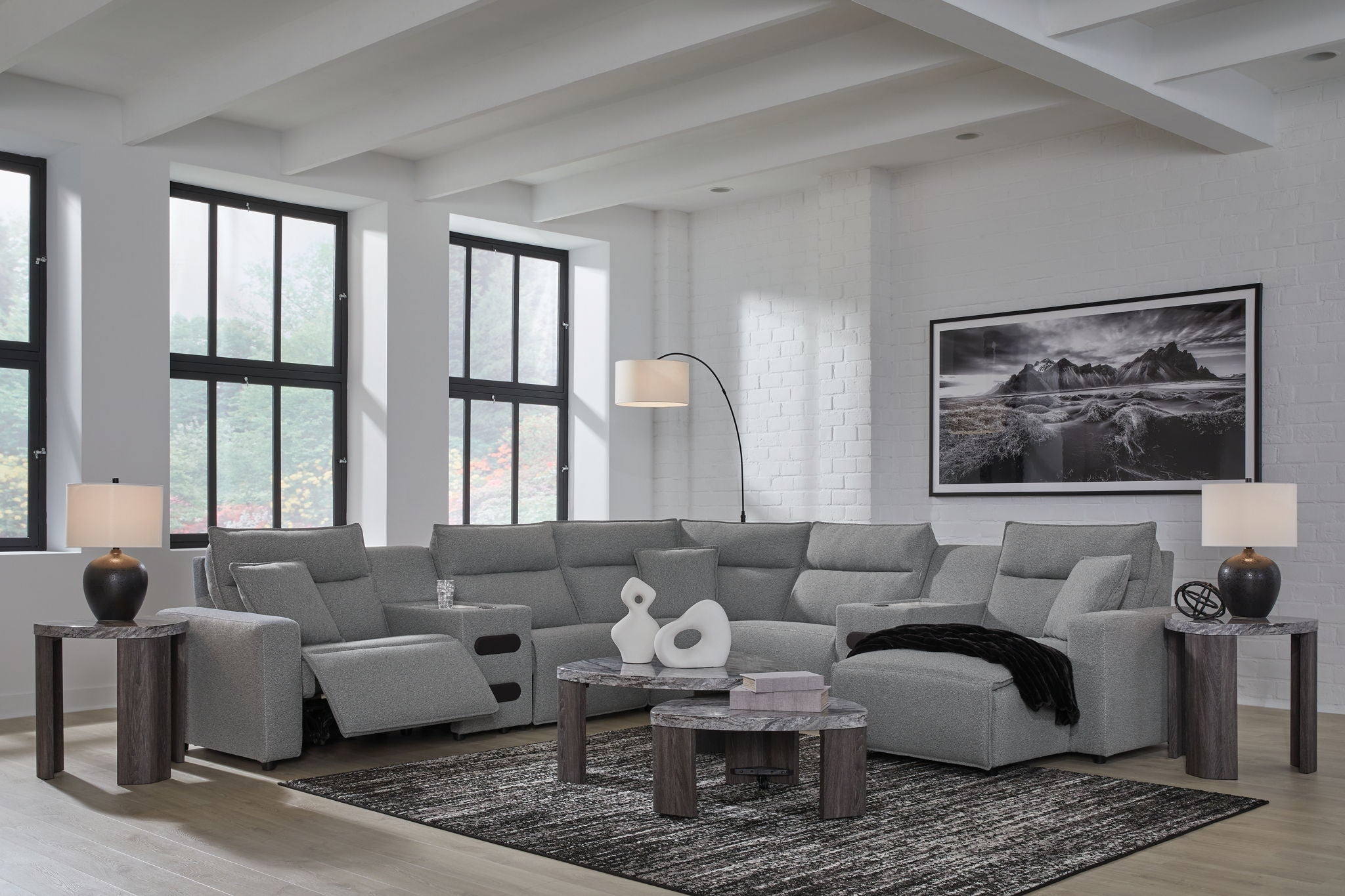 ModMax II - Salt And Pepper - Reclining Sectional - Urban Living Furniture (Los Angeles, CA)