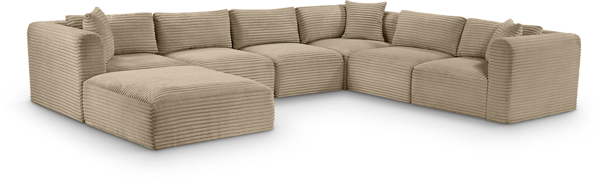 Shaggy - Fabric 7 Piece Modular U-Shaped Sectional With Ottoman - Urban Living Furniture (Los Angeles, CA)
