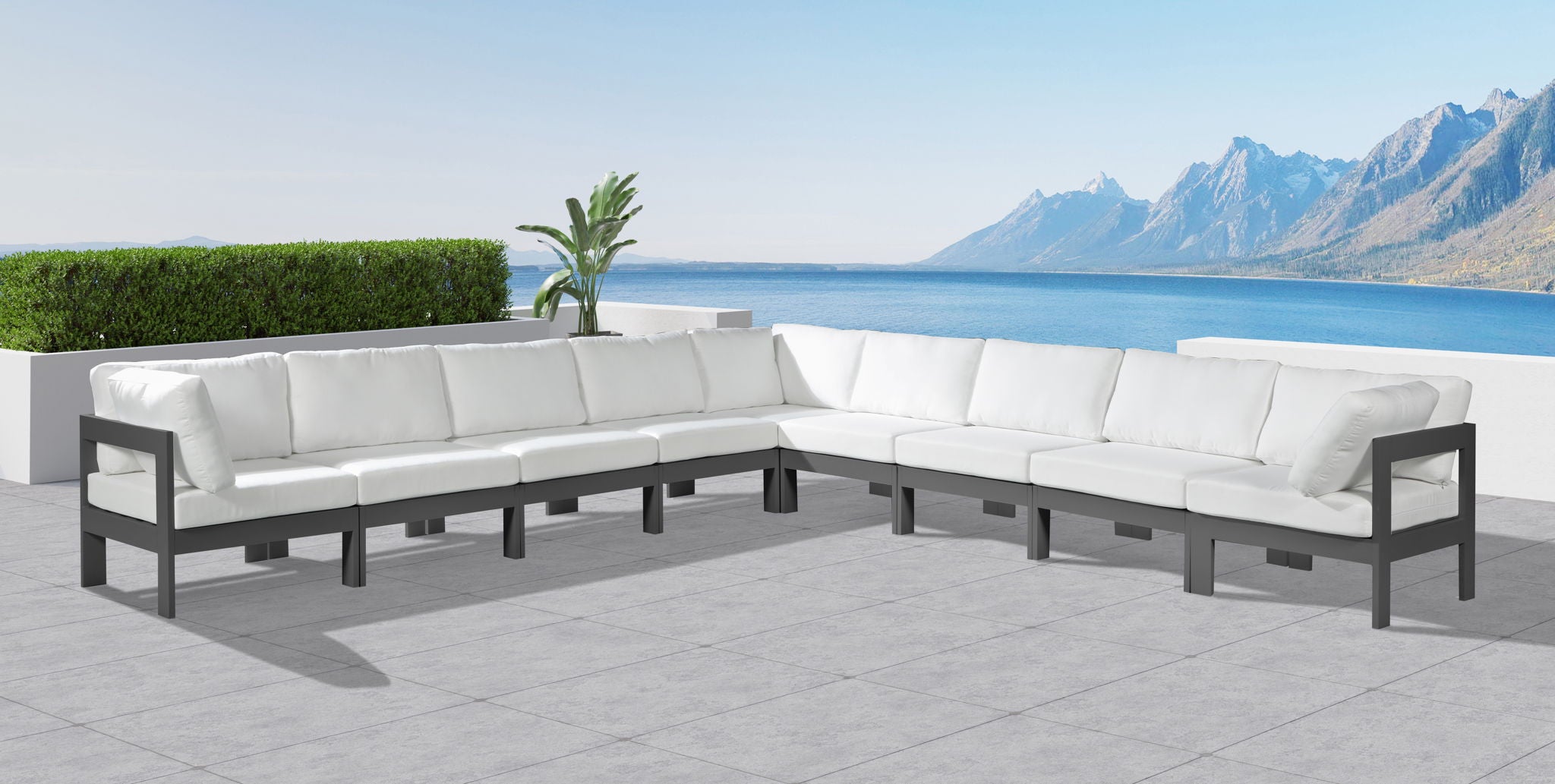 Nizuc - Outdoor Patio 9 Piece Modular Sectional With Gray Frame - Urban Living Furniture (Los Angeles, CA)