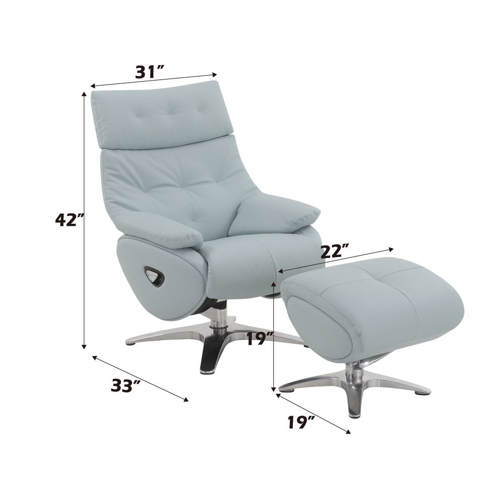 Janella - Motion Accent Chair With Swivel & Ottoman - Babyblue - Urban Living Furniture (Los Angeles, CA)