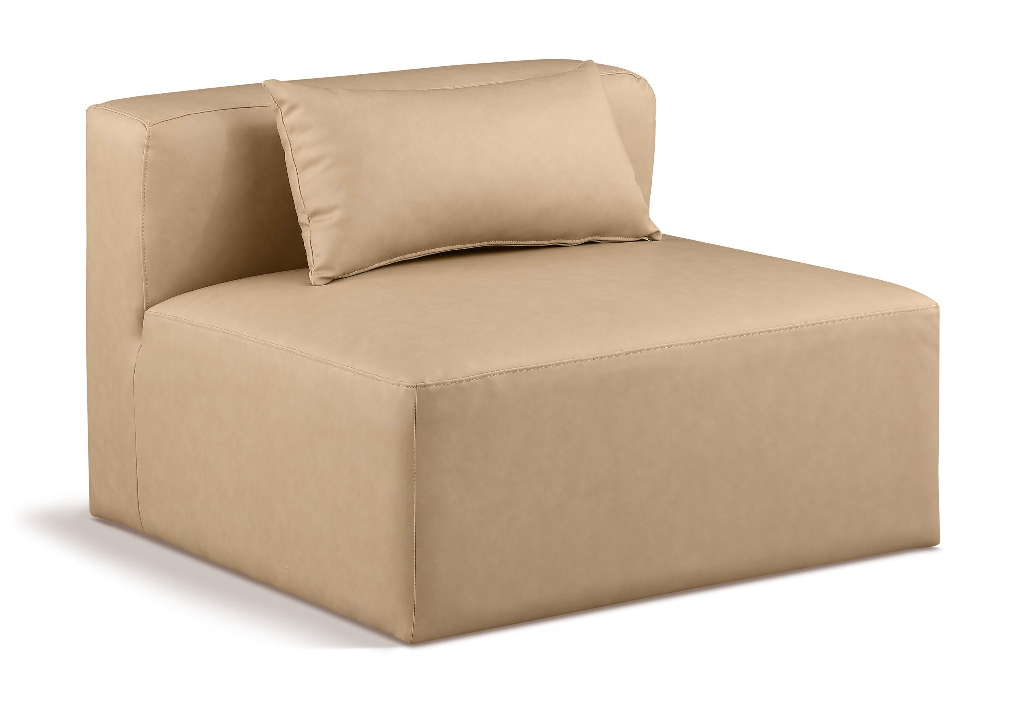 Cube - Armless Chair - Tan - Urban Living Furniture (Los Angeles, CA)