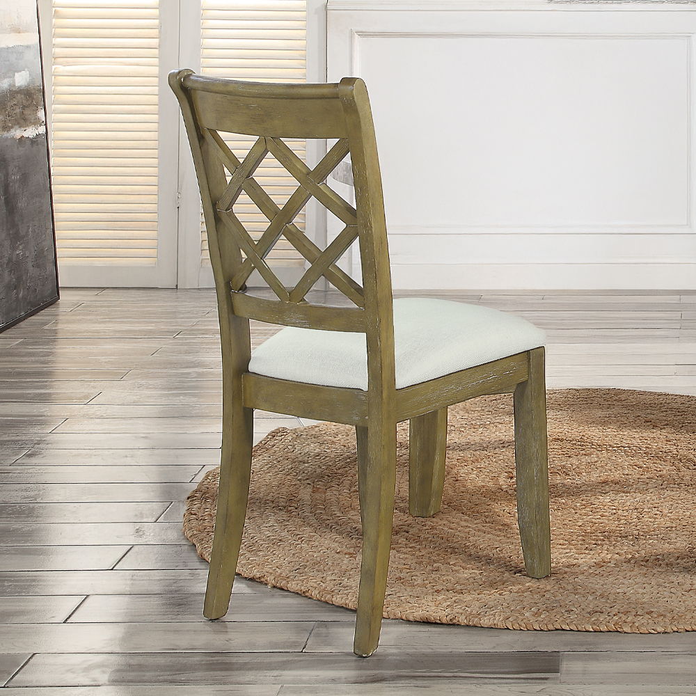 Karsen - Side Chair (Set of 2) - Beige Linen & Rustic Oak - Urban Living Furniture (Los Angeles, CA)