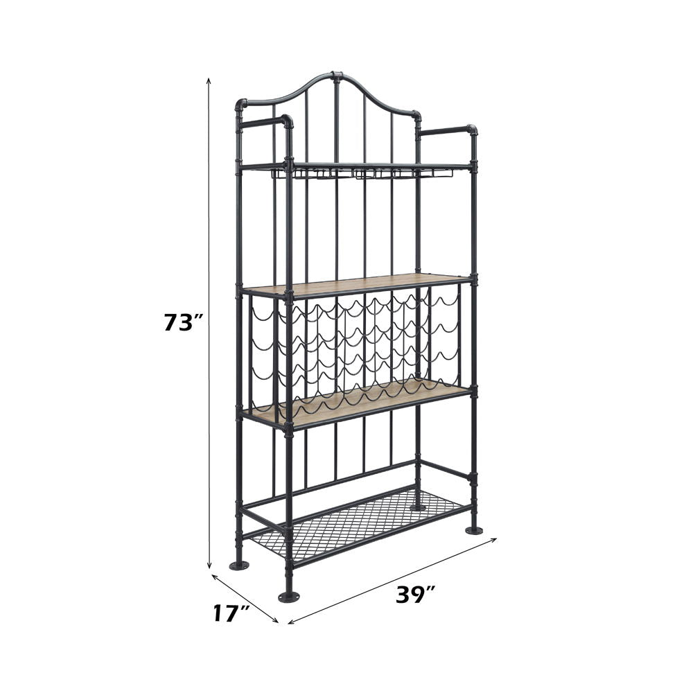 Edina - Wine Rack - Oak & Sandy Black - Urban Living Furniture (Los Angeles, CA)