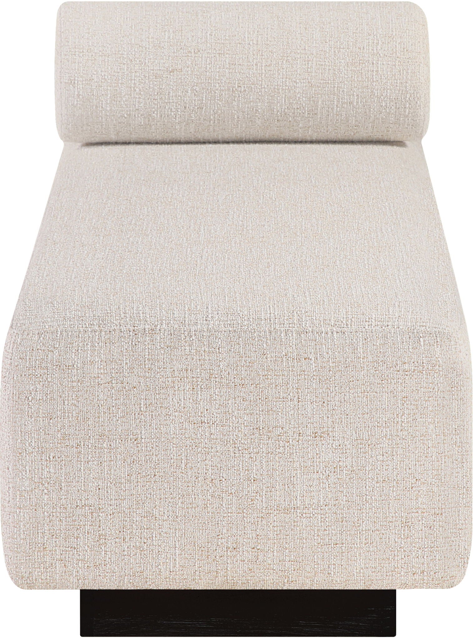 Zephyr - Linen Textured Fabric Upholstered Chaise - Painted Black Base