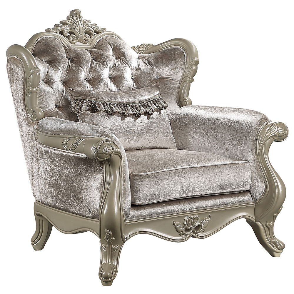 Libertee - Chair With Pillow - Beige Fabric & Champagne - Urban Living Furniture (Los Angeles, CA)
