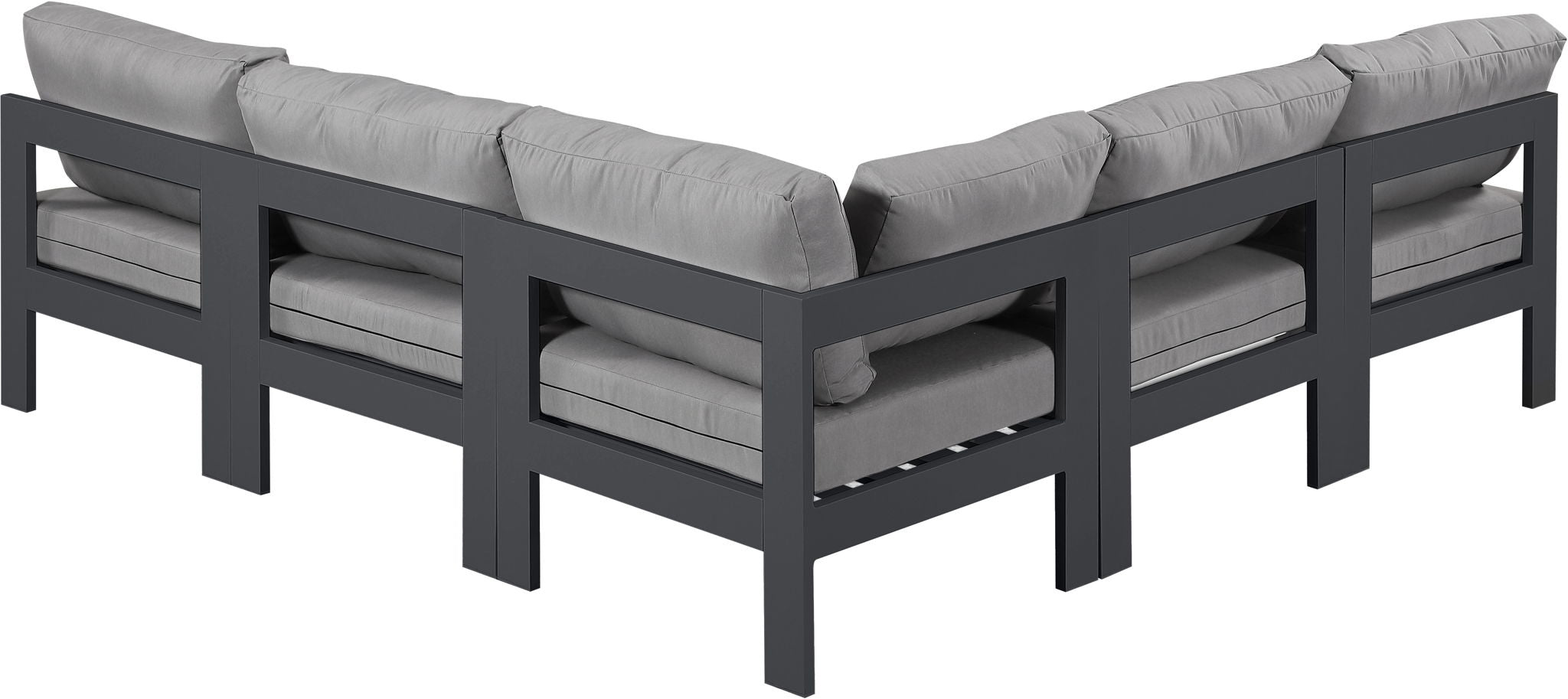 Nizuc - Outdoor Patio 5 Piece Modular Sectional With Gray Frame - Urban Living Furniture (Los Angeles, CA)