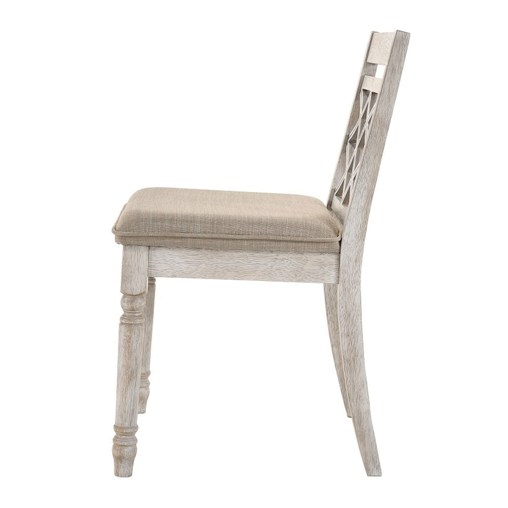 Cillin - Side Chair (Set of 2) - Fabric, Walnut & Antique White - Urban Living Furniture (Los Angeles, CA)