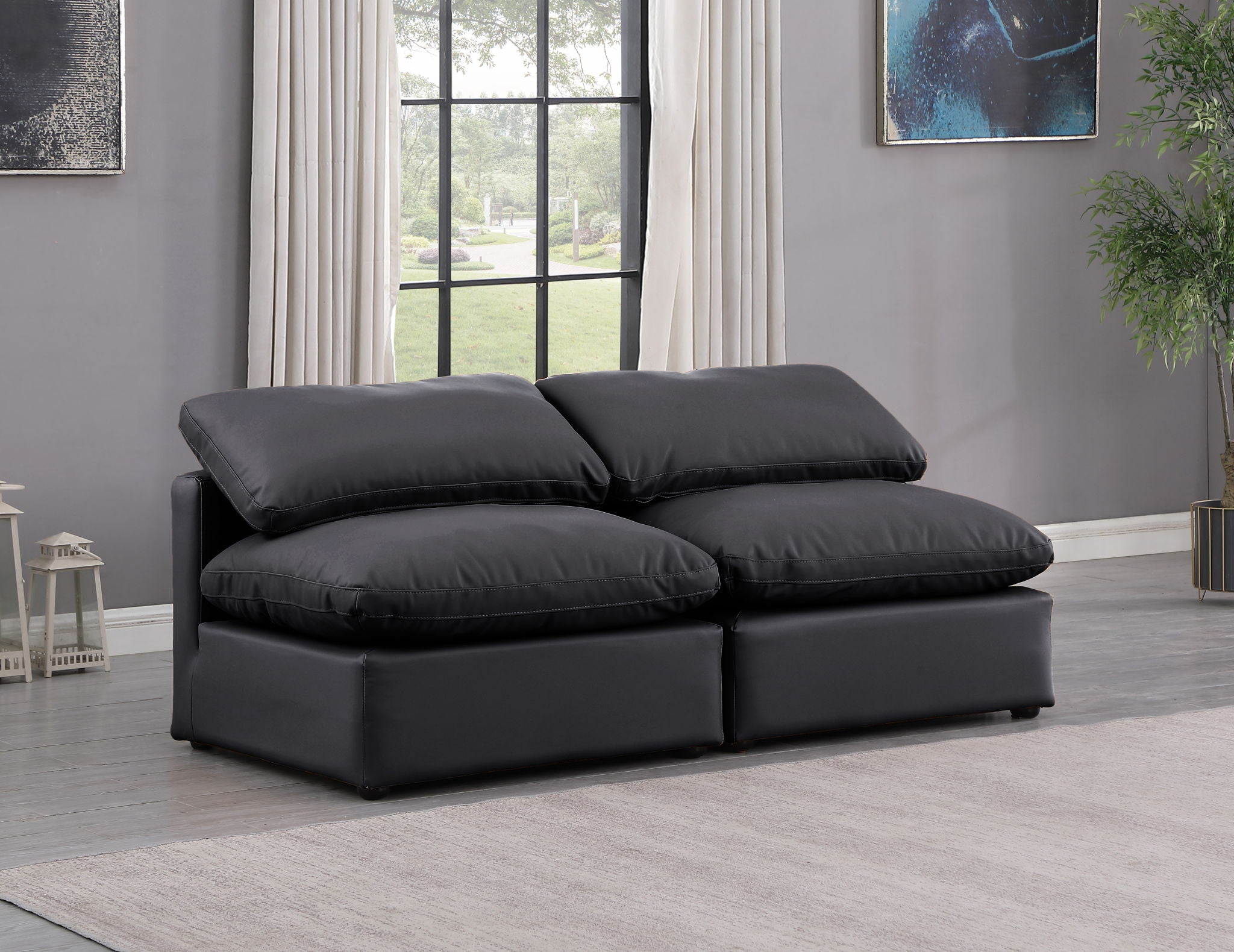 Indulge - Faux Leather 2 Seat Modular Armless Sofa - Urban Living Furniture (Los Angeles, CA)