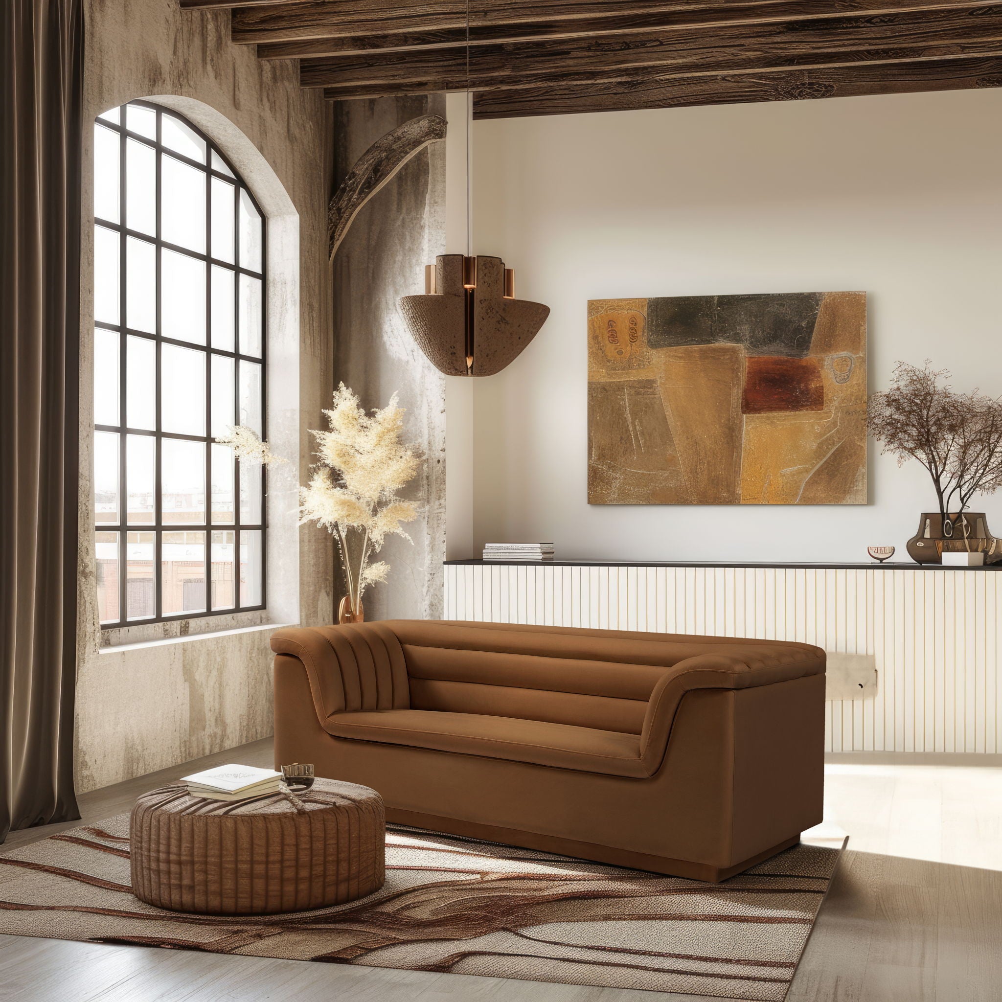 Cascade - Velvet Loveseat - Saddle - Urban Living Furniture (Los Angeles, CA)