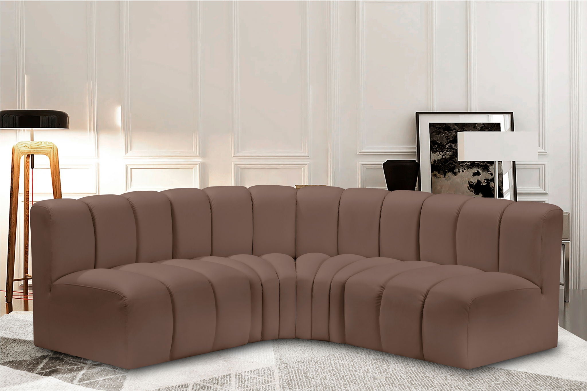 Arc - Faux Leather 4 Piece Corner Modular Sofa