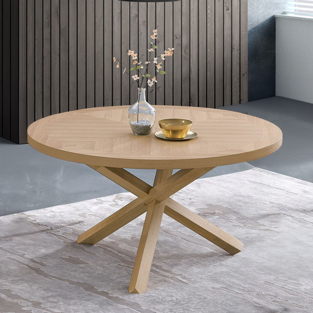 Kasem - Round Dining Table - Oak - Urban Living Furniture (Los Angeles, CA)