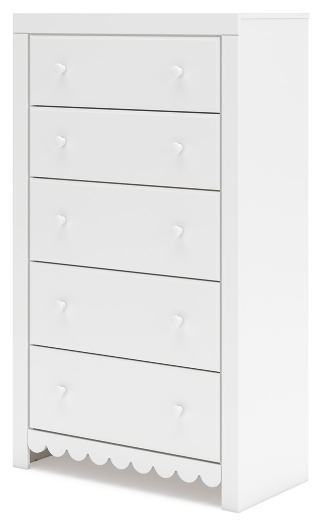 Mollviney - White - Five Drawer Chest - Urban Living Furniture (Los Angeles, CA)