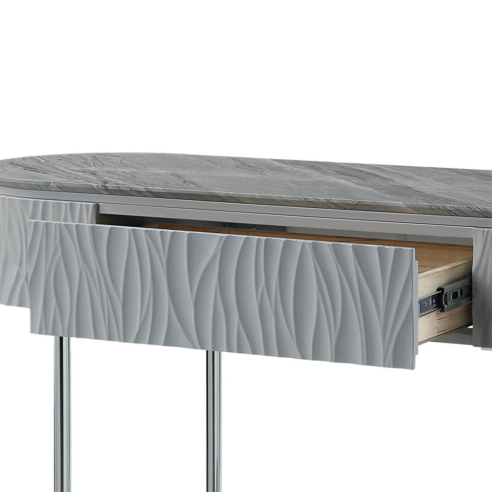 Yukino - Sofa Table - Gray High Gloss & Chrome - Urban Living Furniture (Los Angeles, CA)