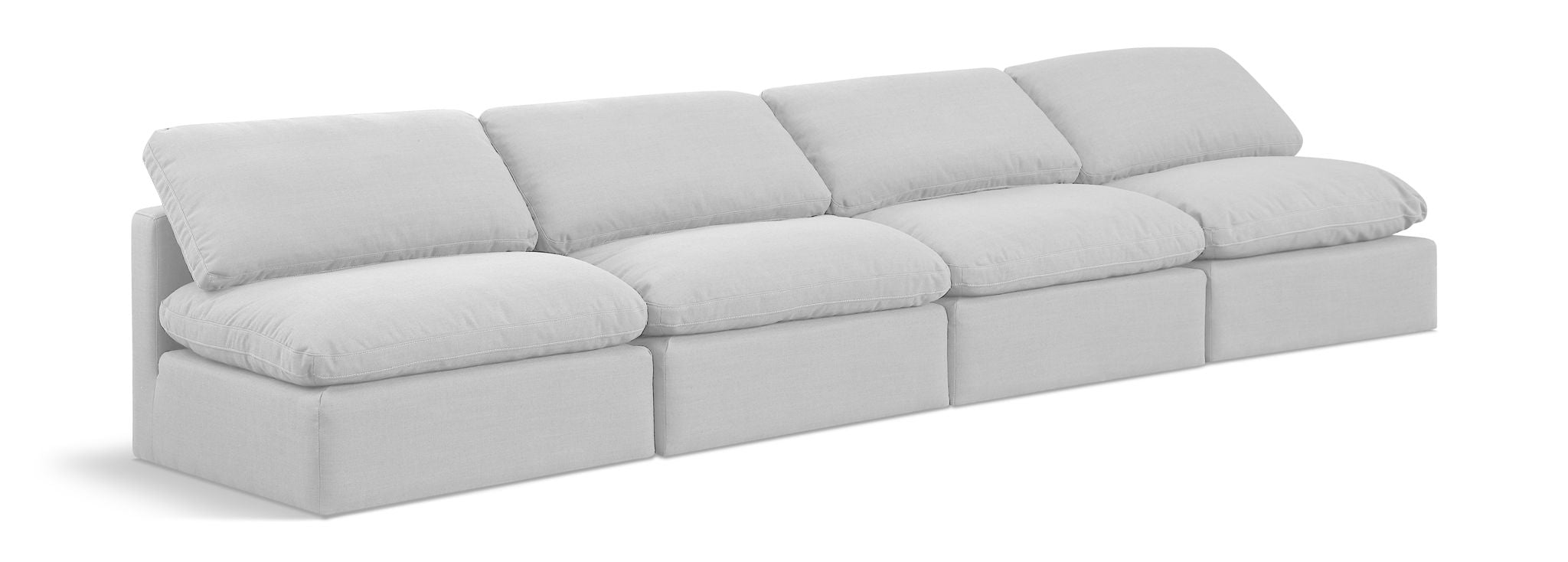 Indulge - Linen 4 Seat Modular Armless Sofa - White - Urban Living Furniture (Los Angeles, CA)