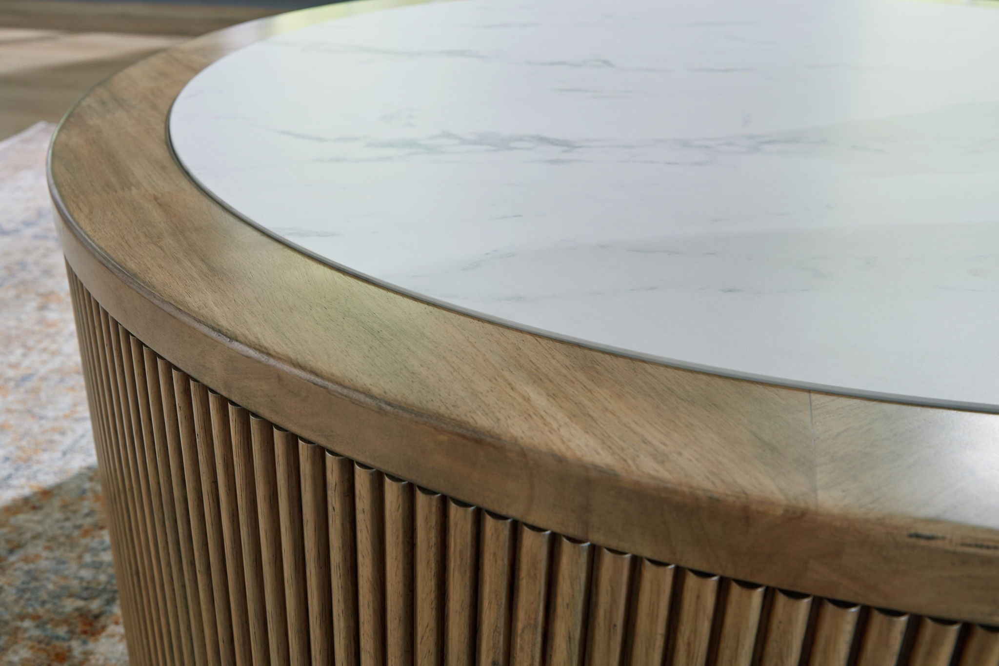 Camdill - Light Brown / White - Round Cocktail Table - Urban Living Furniture (Los Angeles, CA)