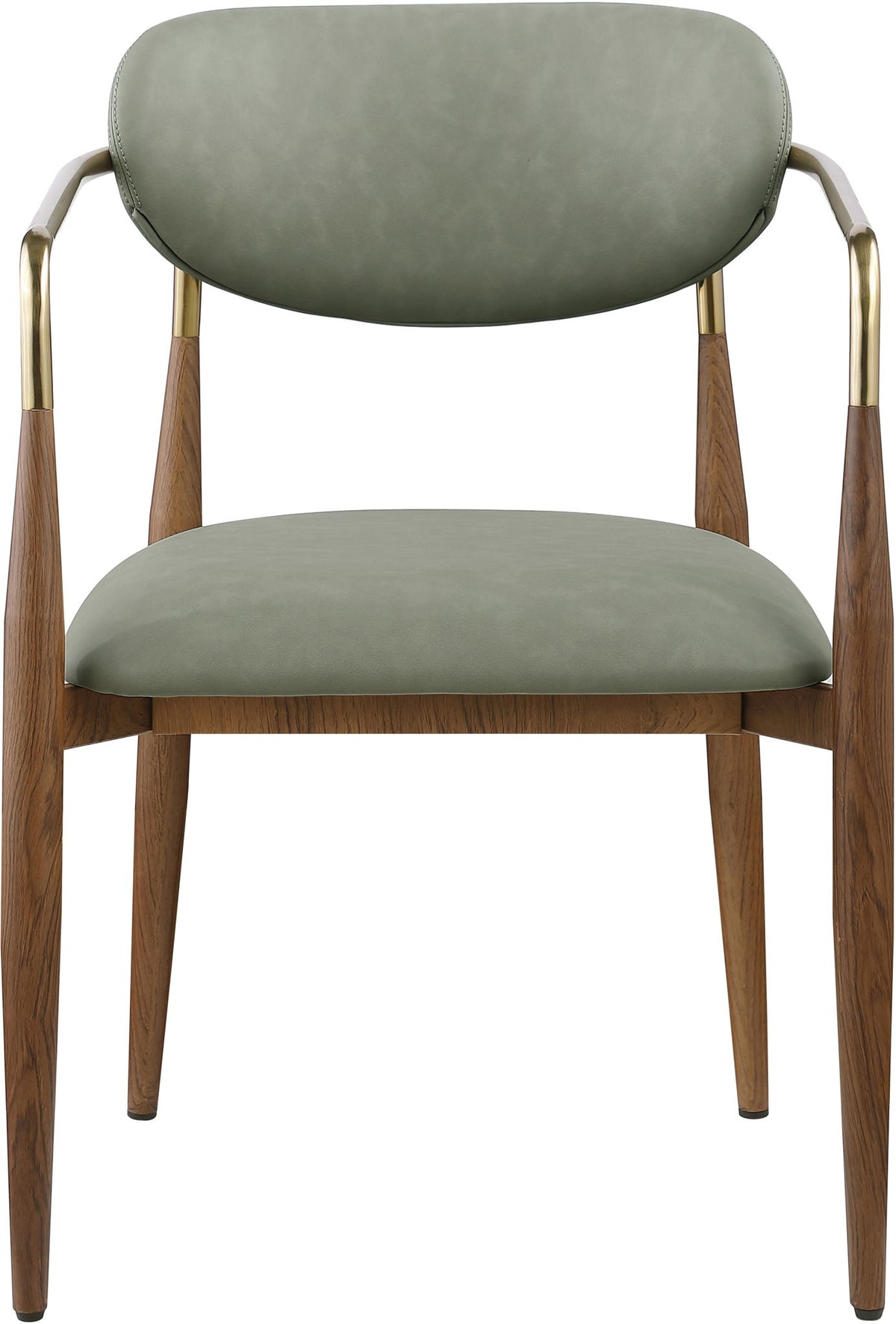 Ronda - Vegan Leather Upholstered Dining Arm Chair - Walnut Legs