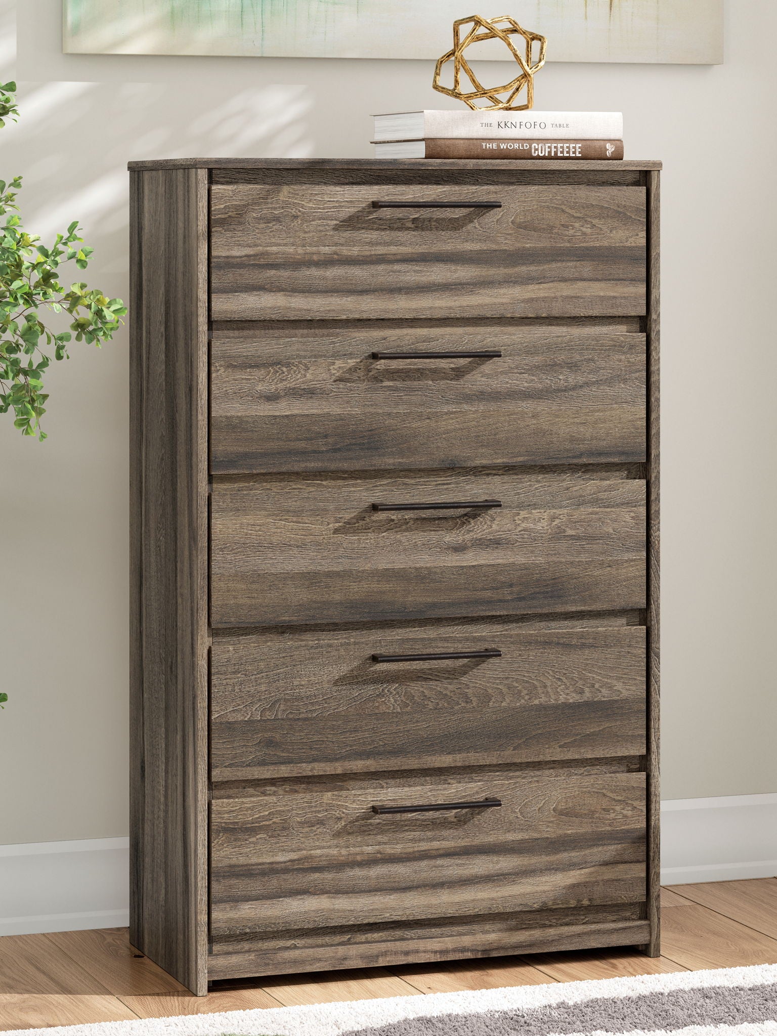 Elbrim - Brown - Five Drawer Chest - Urban Living Furniture (Los Angeles, CA)