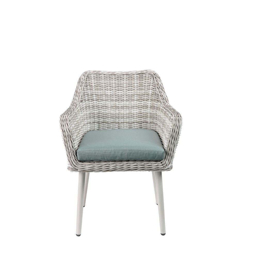 Tashay - Patio Bistro Set - Green Fabric & Beige Wicker - Urban Living Furniture (Los Angeles, CA)