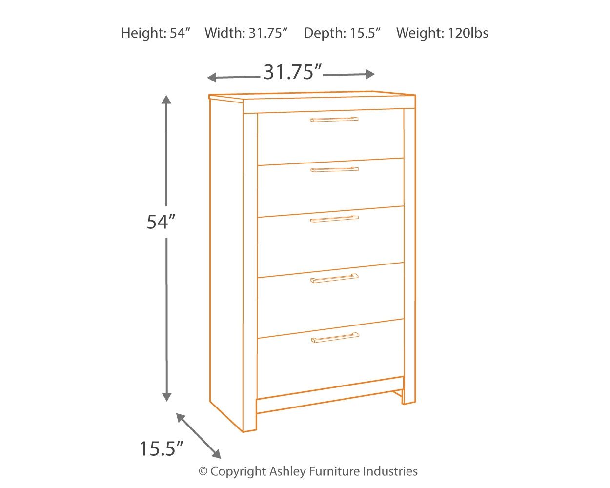 Derekson - Multi Gray - Five Drawer Chest - Urban Living Furniture (Los Angeles, CA)