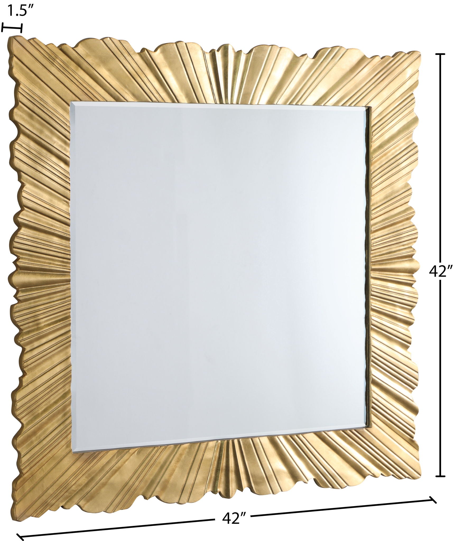 Golda - Leaf Mirror - Gold - Urban Living Furniture (Los Angeles, CA)