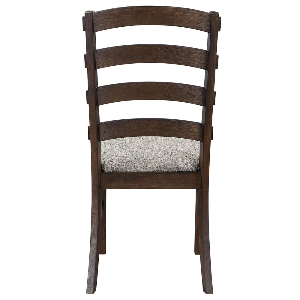 Pascaline - Side Chair (Set of 2) - Gray Fabric, Rustic Brown & Oak - Urban Living Furniture (Los Angeles, CA)