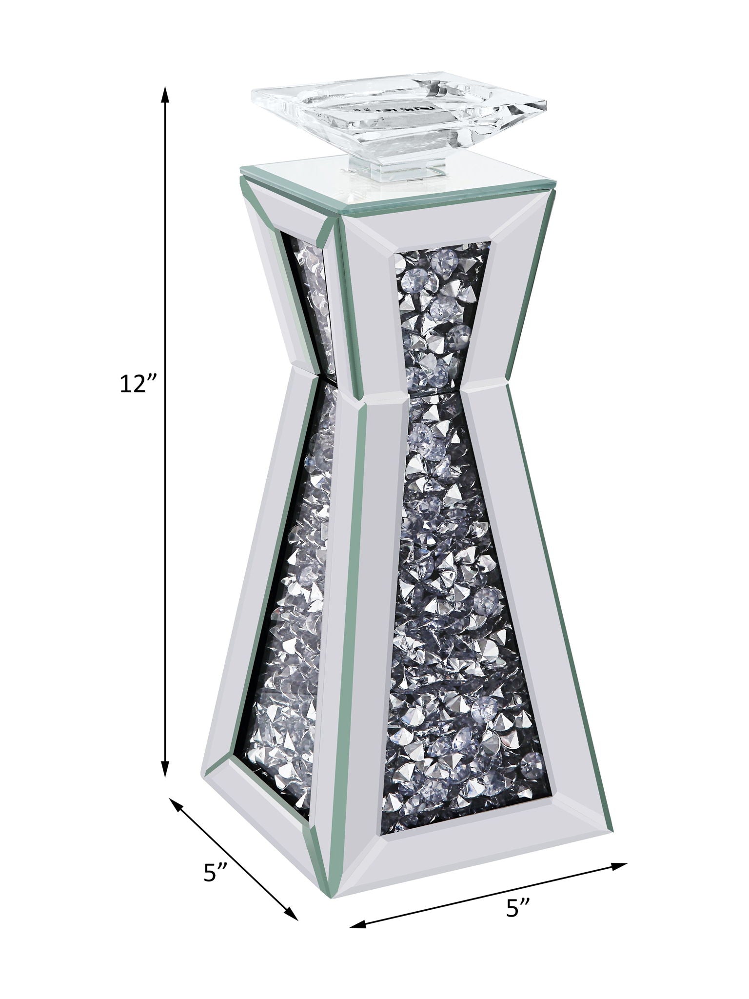 Noralie - Candle Holder (Set of 2) - Mirrored, Faux Diamonds - Urban Living Furniture (Los Angeles, CA)