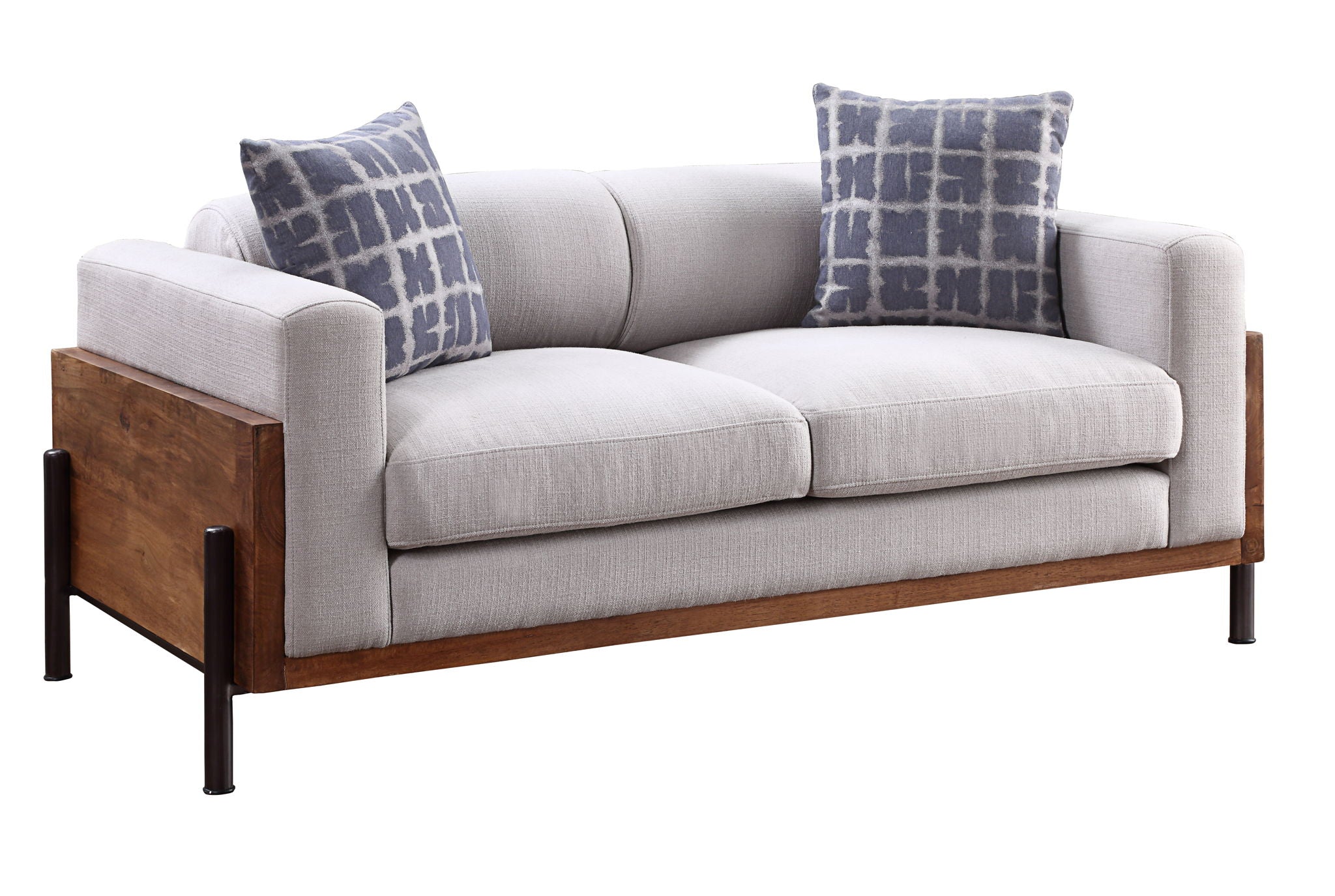 Pelton - Loveseat With 2 Pillows - Fabric & Walnut - Urban Living Furniture (Los Angeles, CA)