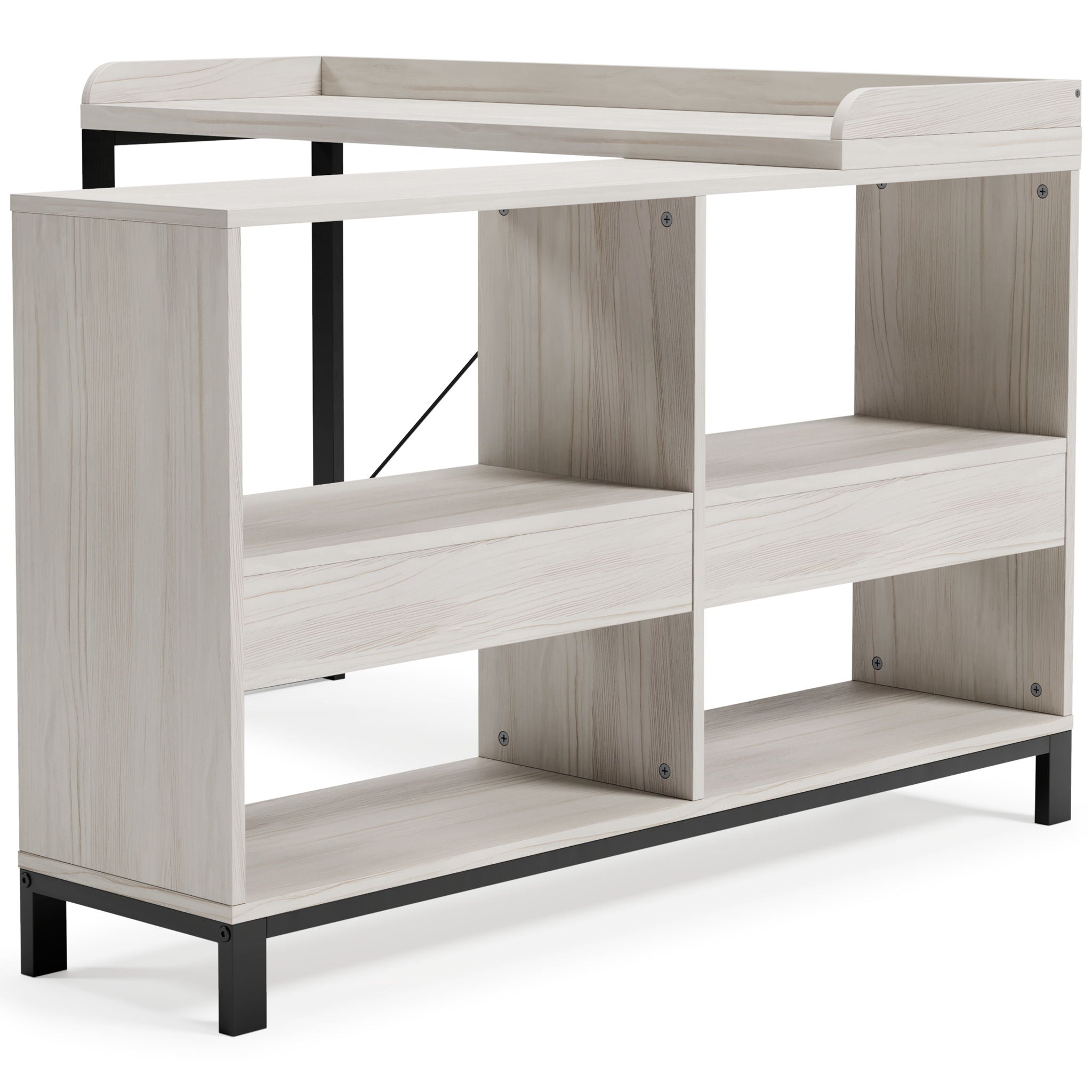 Bayflynn - White / Black - L-Desk - Urban Living Furniture (Los Angeles, CA)