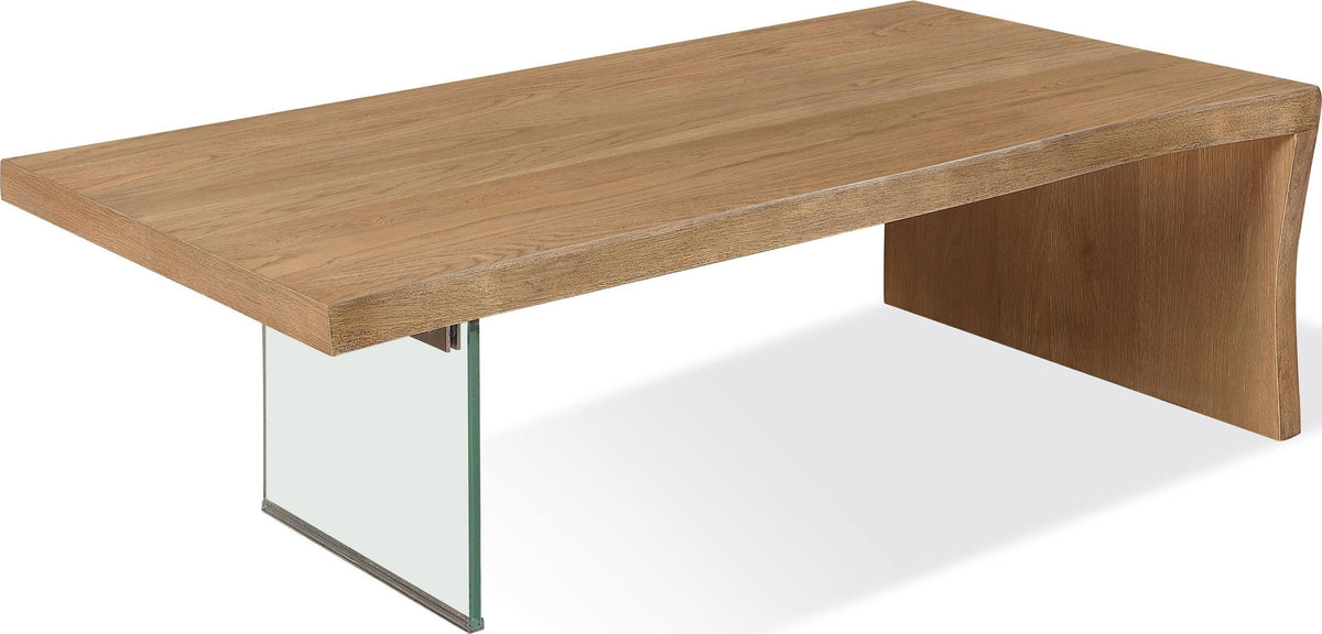 One - Live Edge White Oak And Glass Table