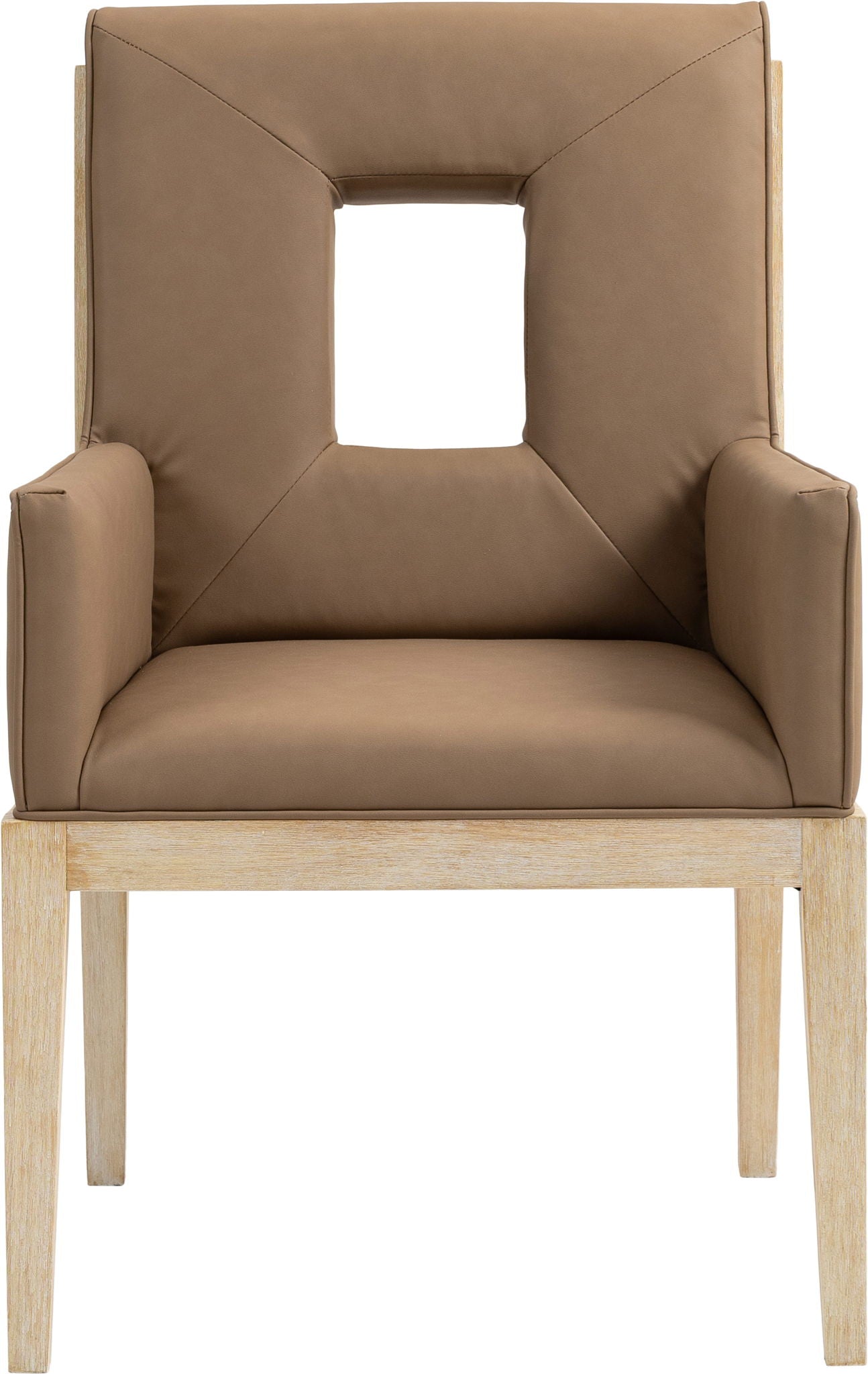 Gwendolyn - Faux Leather Dining Arm Chair With Natural Frame - Urban Living Furniture (Los Angeles, CA)