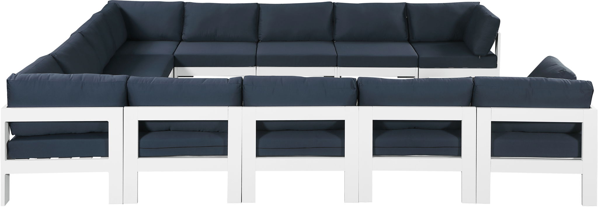Nizuc - Outdoor Patio 12 Piece Modular Sectional With White Frame - Urban Living Furniture (Los Angeles, CA)