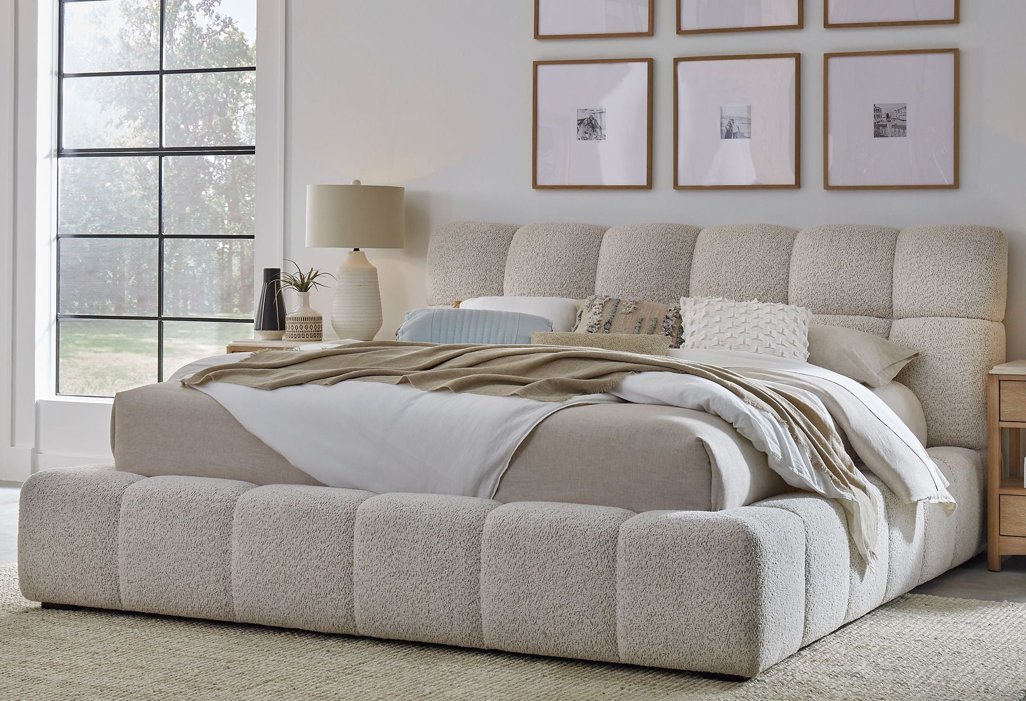 Escape - Fluffy River Rock Upholstered Bed - Urban Living Furniture (Los Angeles, CA)
