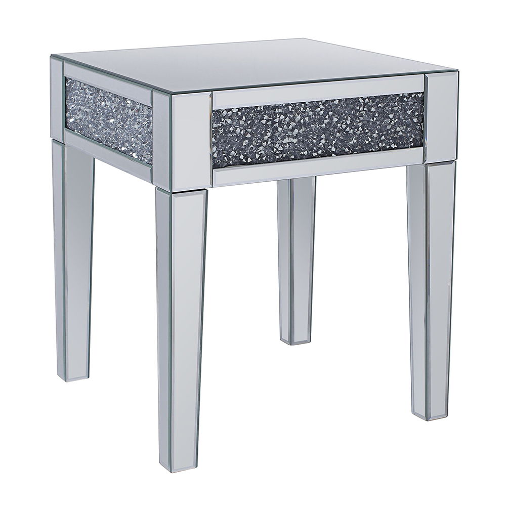 Noralie - 20" End Table - Mirrored & Faux Diamonds - Urban Living Furniture (Los Angeles, CA)