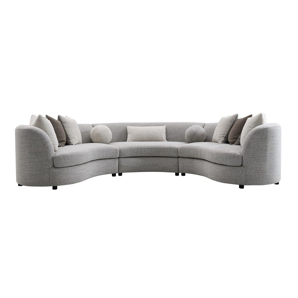 Ivria - Sectional Sofa With 9 Pillows - Gray Boucle - Urban Living Furniture (Los Angeles, CA)