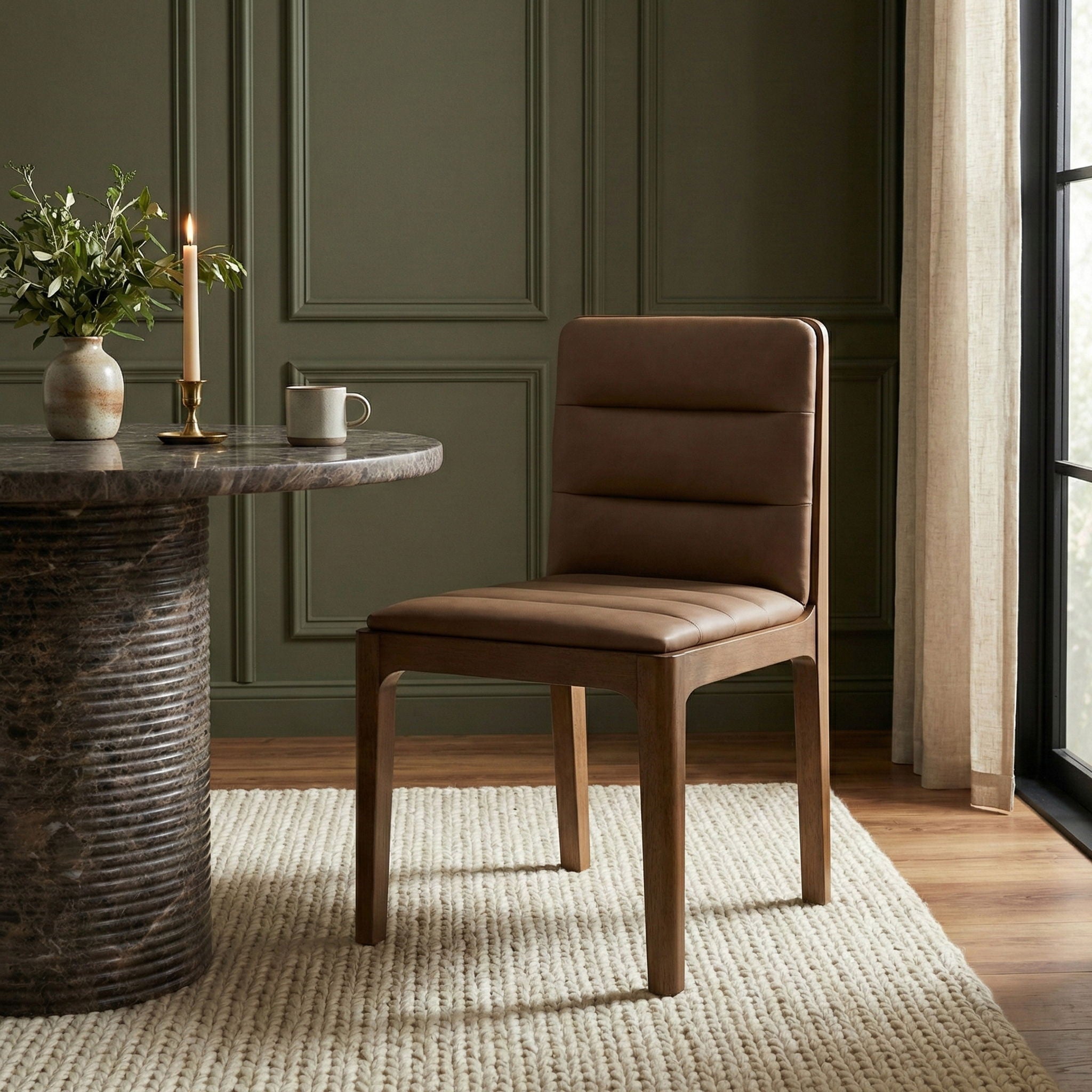 Ellis - Vegan Leather Upholstered Dining Chair (Set of 2) - Tan - Urban Living Furniture (Los Angeles, CA)