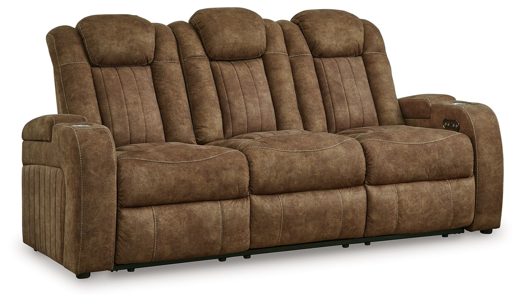 Wolfridge - 2 Pc. - Power Reclining Sofa, Power Reclining Loveseat With Console - Brindle - Urban Living Furniture (Los Angeles, CA)