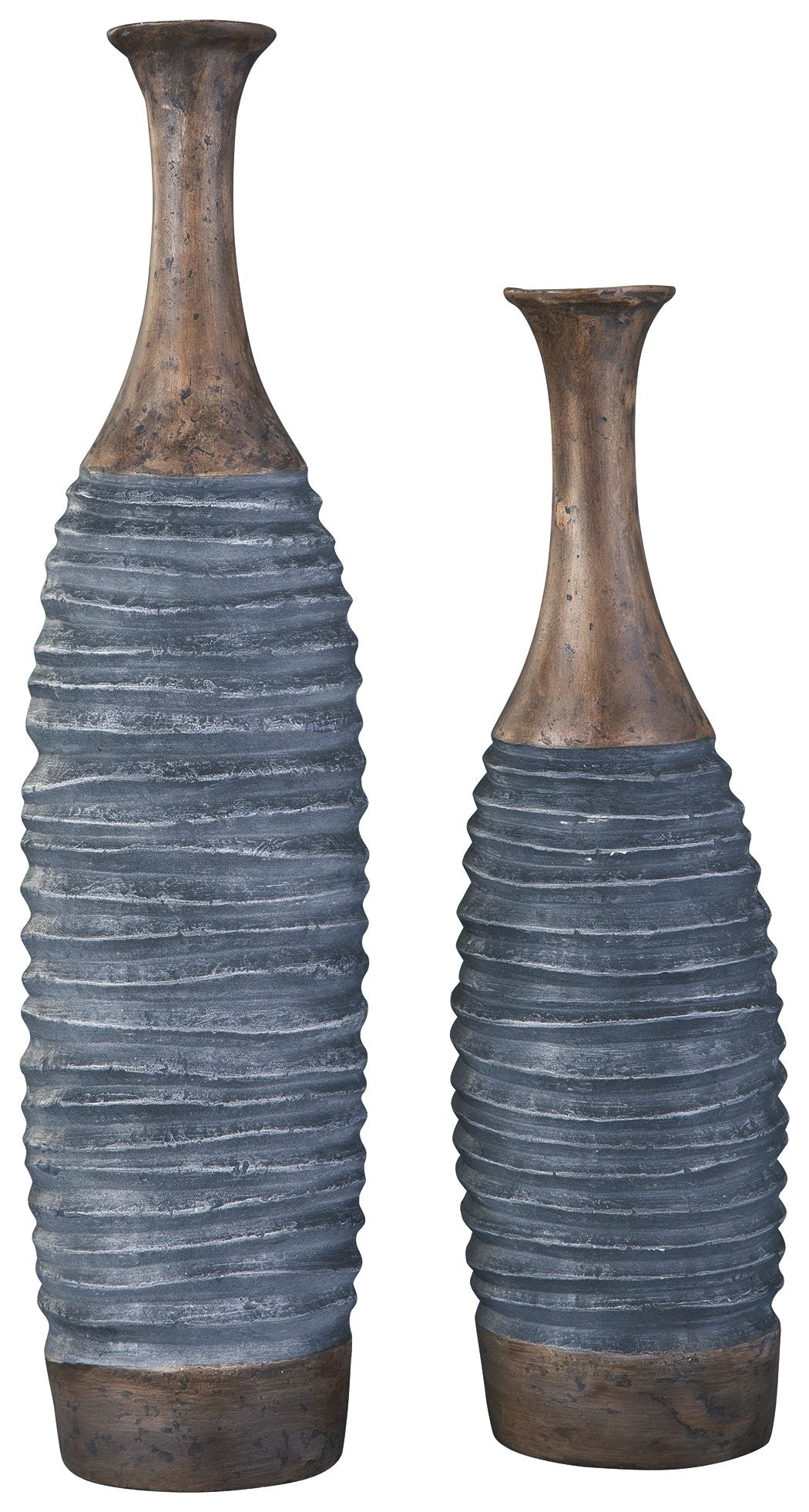 Blayze - Antique Gray / Brown - Vase Set (Set of 2) - Urban Living Furniture (Los Angeles, CA)