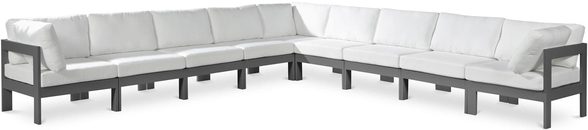 Nizuc - Outdoor Patio 9 Piece Modular Sectional With Gray Frame - Urban Living Furniture (Los Angeles, CA)