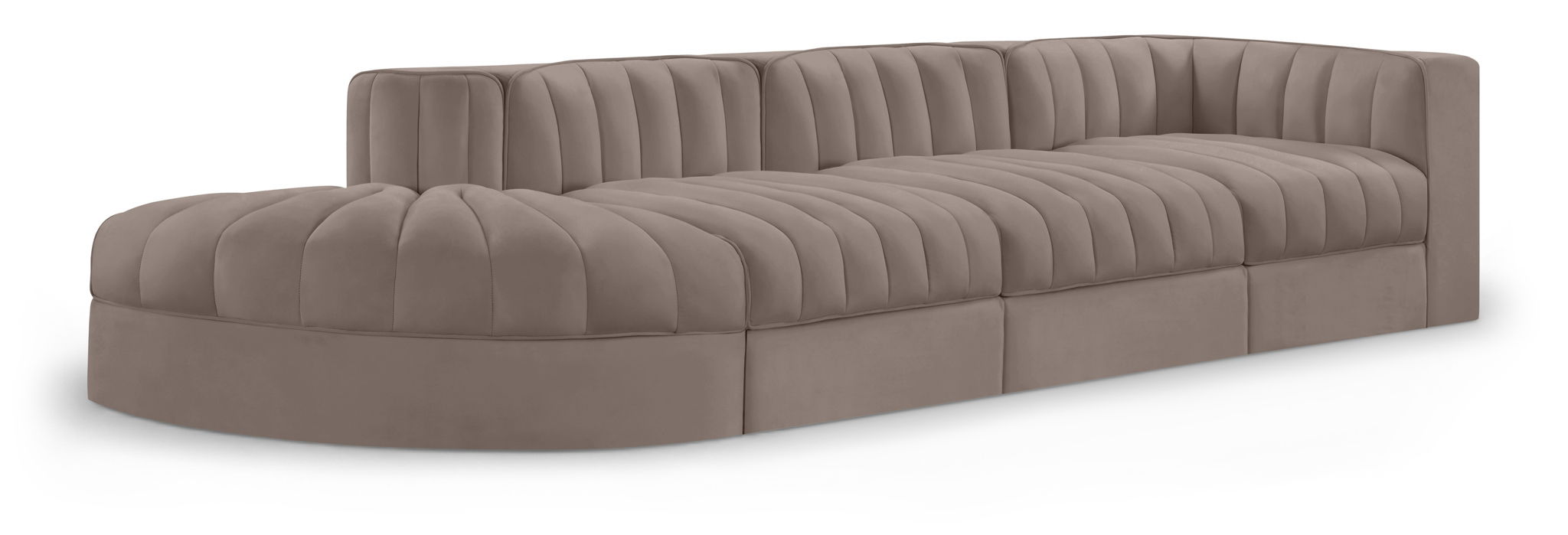 Rummi - Velvet Performance Fabric Upholstered 4 Piece Modular Sectional With Reverse Corner Chair - Urban Living Furniture (Los Angeles, CA)