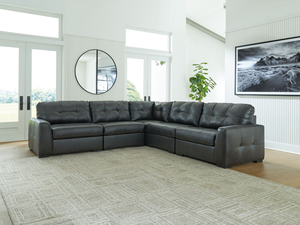 Brindley Pier - 5-Piece Sectional - Fog