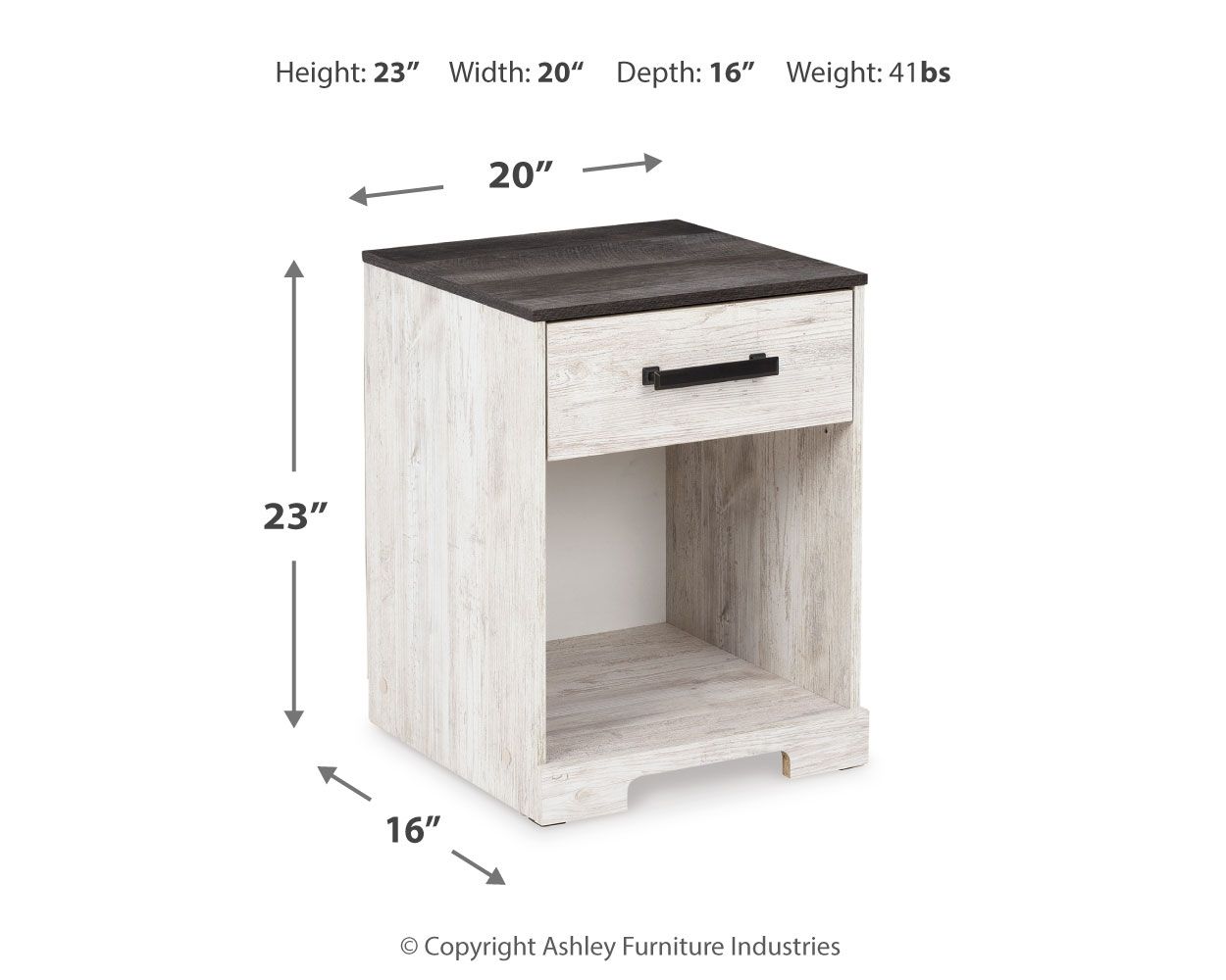 Shawburn - White / Black / Gray - One Drawer Night Stand - Open Cubby - Urban Living Furniture (Los Angeles, CA)
