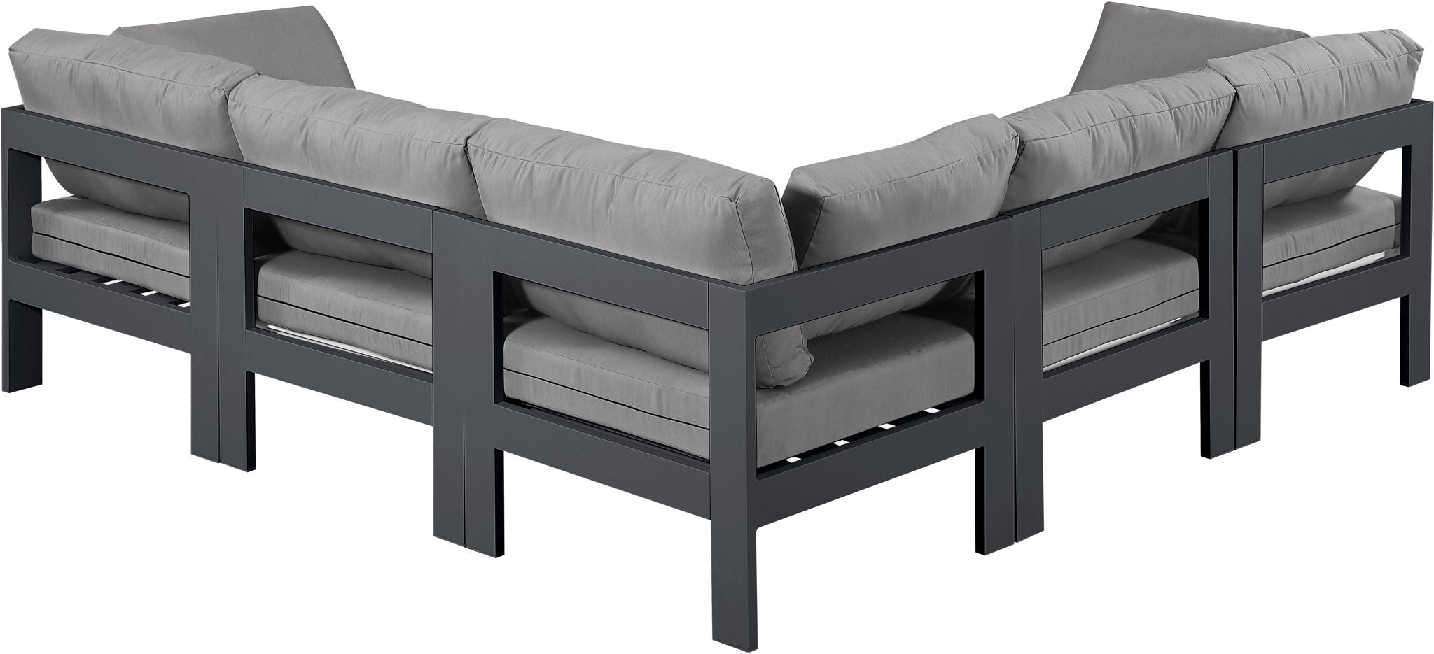 Nizuc - Outdoor Patio 5 Piece Modular Sectional With Gray Frame - Urban Living Furniture (Los Angeles, CA)