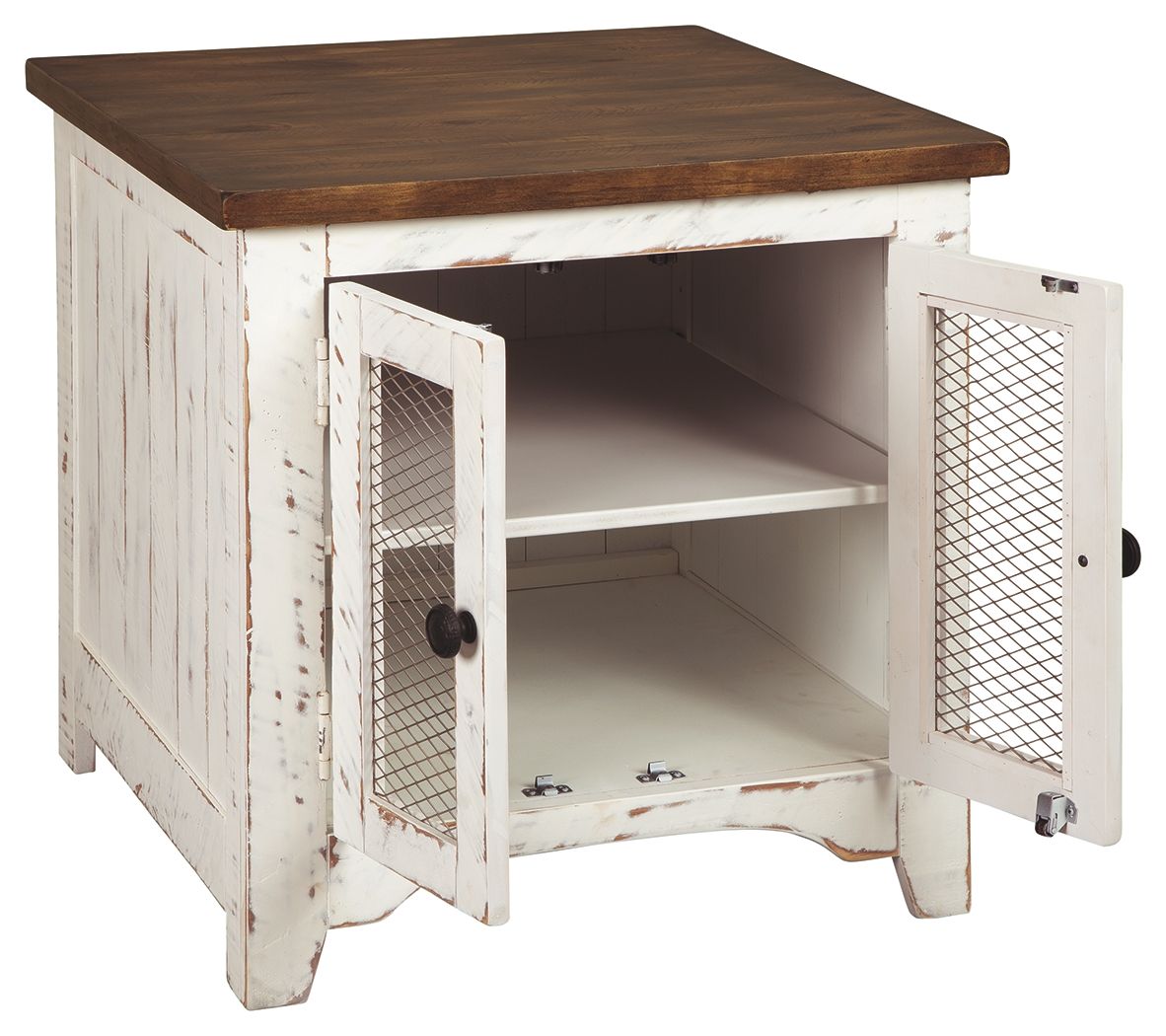 Wystfield - White / Brown - Rectangular End Table - 2 Doors - Urban Living Furniture (Los Angeles, CA)