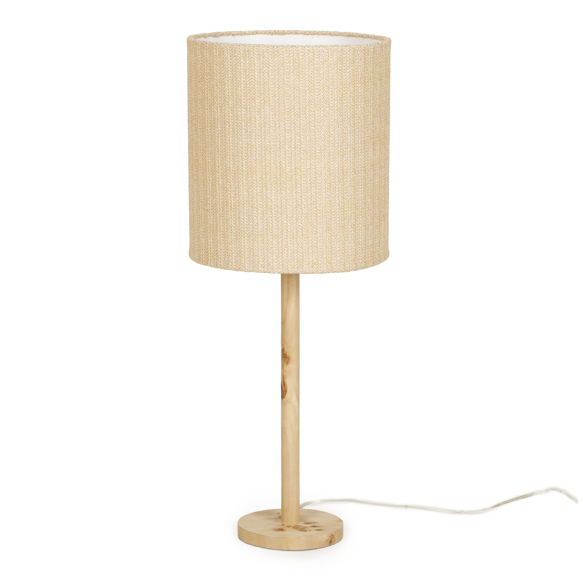 Lamia - Burl and Raffia Designer Table Lamp - Natural - Urban Living Furniture (Los Angeles, CA)