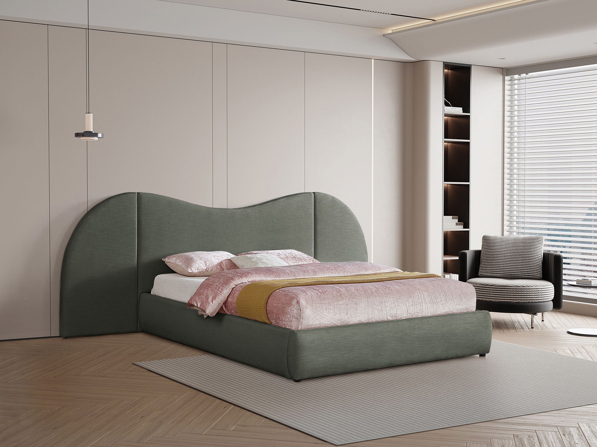 Everest - Linen Fabric Bed - Urban Living Furniture (Los Angeles, CA)