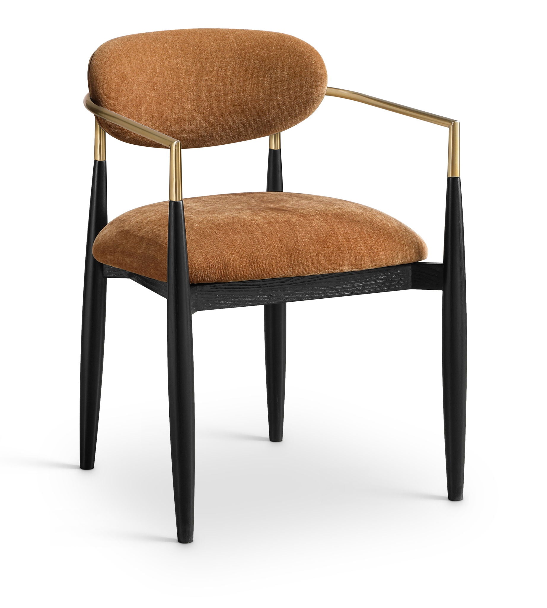 Riccio - Fabric Dining Arm Chair (Set of 2) - Black And Gold Frame - Urban Living Furniture (Los Angeles, CA)