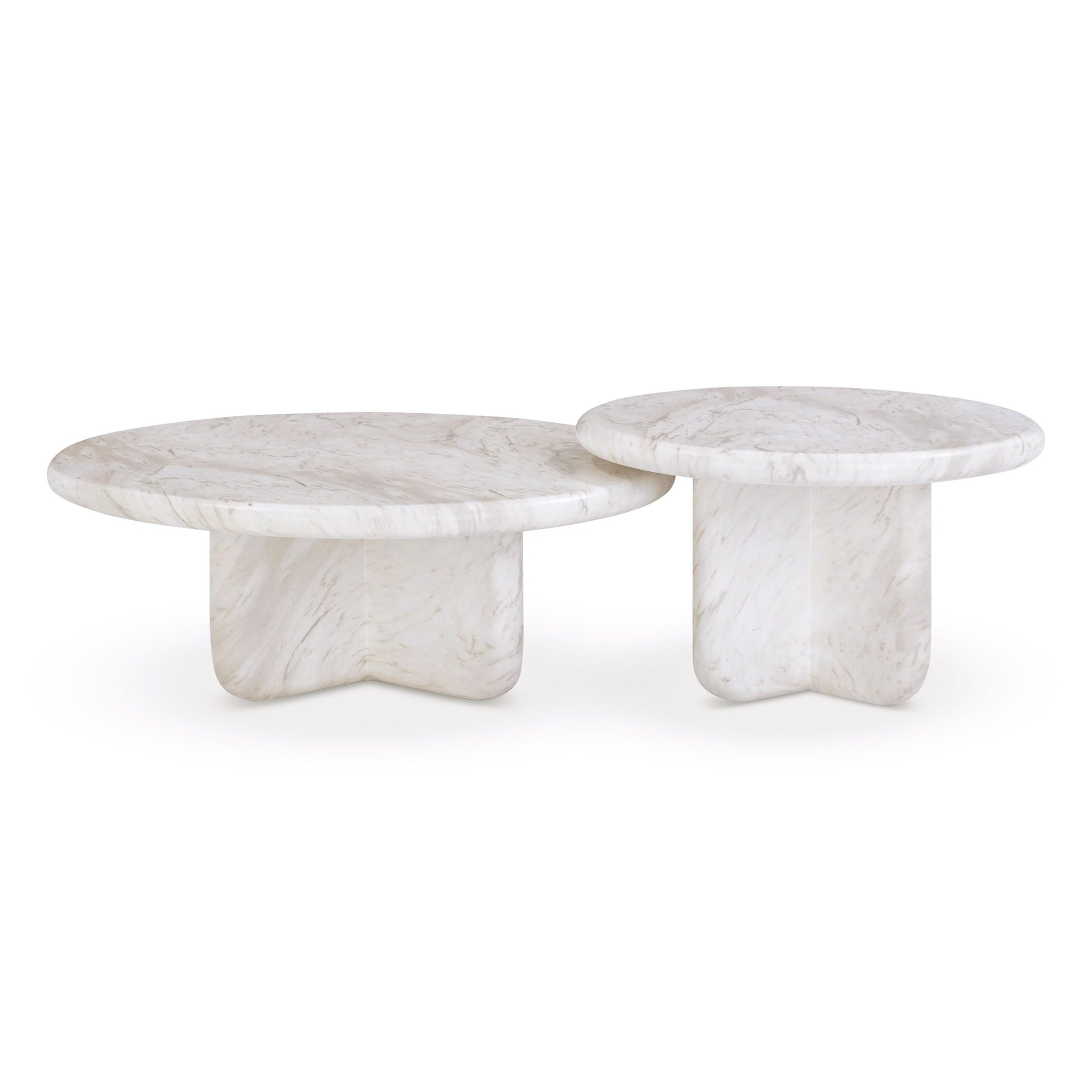 Juju - Nesting Indoor / Outdoor Coffee Tables (Set of 2) - White - Urban Living Furniture (Los Angeles, CA)